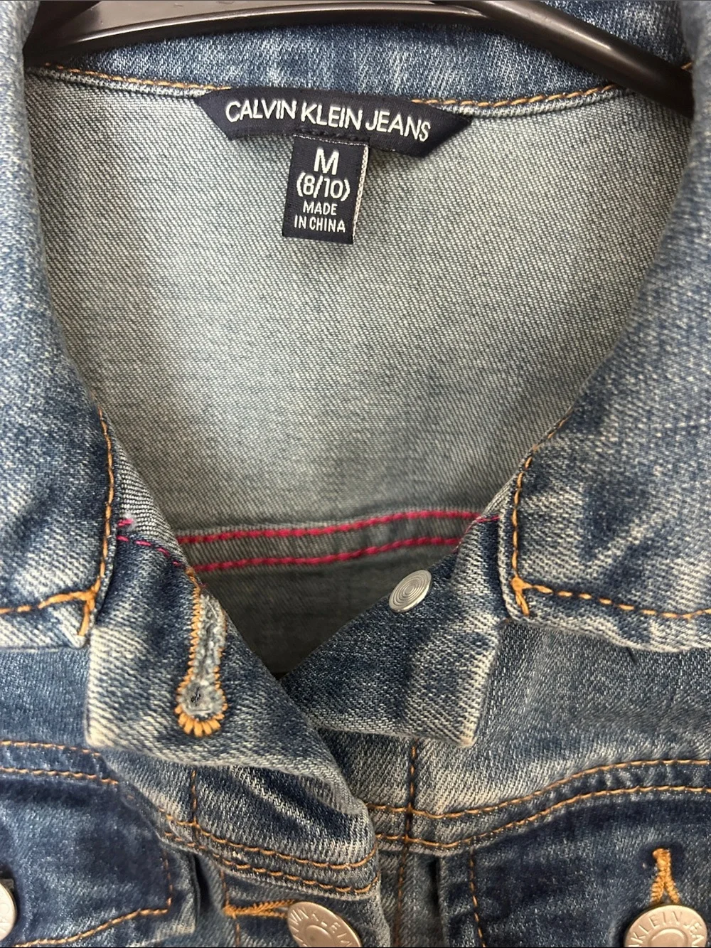 Calvin Klein Jeans Distressed Blue Denim Jacket